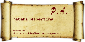 Pataki Albertina névjegykártya